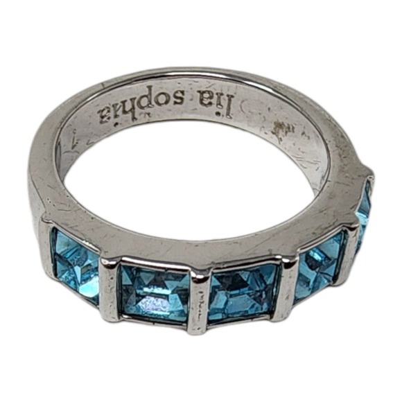 Lia Sophia Cold Front Silver /Blue Crystals Ring (Size 7) - Picture 2 of 8